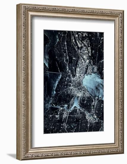 Satellite view of Seattle, Washington State, USA-null-Framed Photographic Print