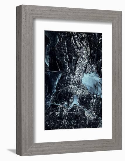 Satellite view of Seattle, Washington State, USA-null-Framed Photographic Print