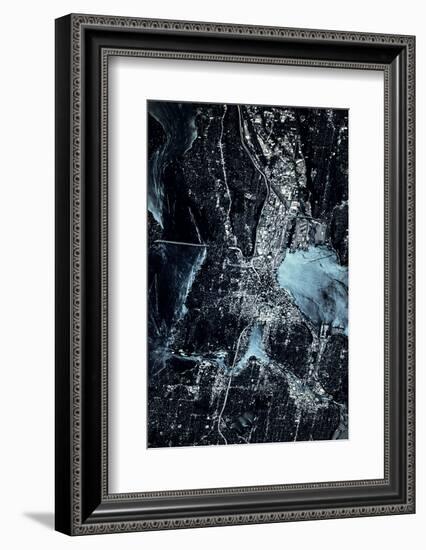 Satellite view of Seattle, Washington State, USA-null-Framed Photographic Print