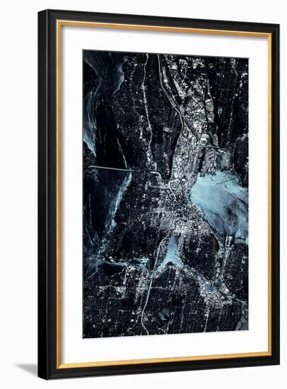 Satellite view of Seattle, Washington State, USA-null-Framed Photographic Print