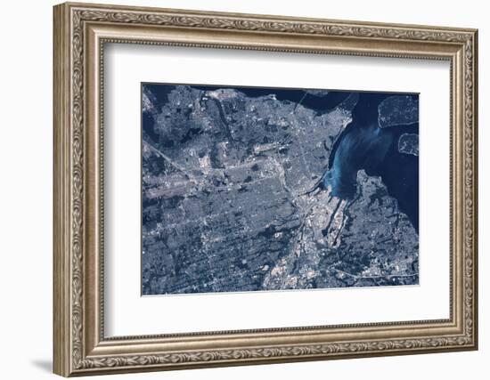 Satellite view of Tacoma, Pierce County, Washington State, USA-null-Framed Photographic Print