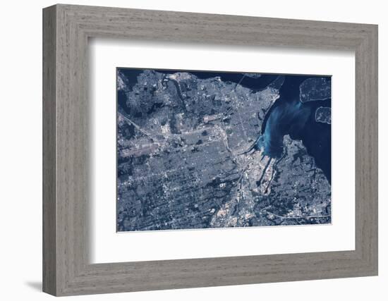 Satellite view of Tacoma, Pierce County, Washington State, USA-null-Framed Photographic Print