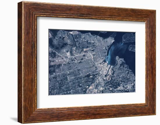 Satellite view of Tacoma, Pierce County, Washington State, USA-null-Framed Photographic Print