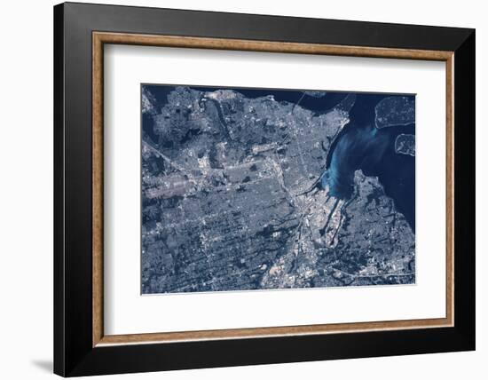 Satellite view of Tacoma, Pierce County, Washington State, USA-null-Framed Photographic Print