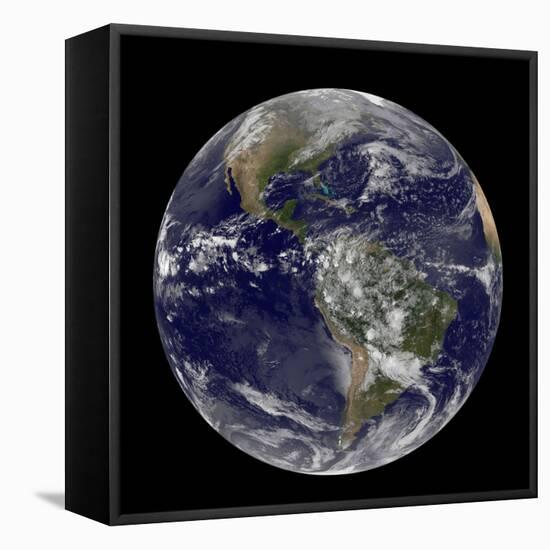 Satellite View of the Americas on Earth Day-null-Framed Premier Image Canvas