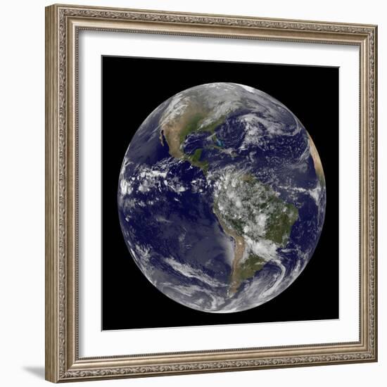 Satellite View of the Americas on Earth Day-null-Framed Photographic Print