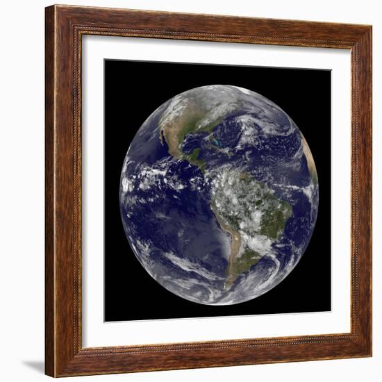 Satellite View of the Americas on Earth Day-null-Framed Photographic Print