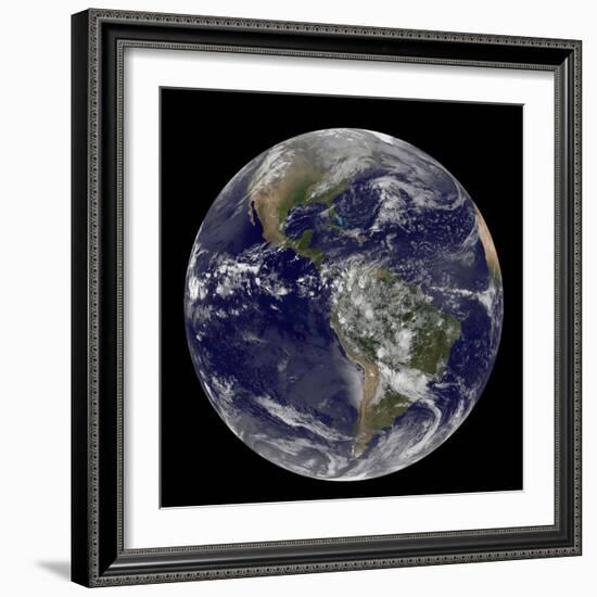 Satellite View of the Americas on Earth Day-null-Framed Photographic Print