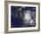 Satellite View of the Eye of Hurricane Irene as it Enters the Bahamas-Stocktrek Images-Framed Photographic Print