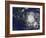 Satellite View of the Eye of Hurricane Irene as it Enters the Bahamas-Stocktrek Images-Framed Photographic Print