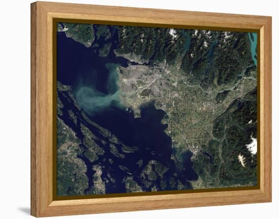 Satellite View of the Frasier River, British Columbia, Canada-Stocktrek Images-Framed Premier Image Canvas