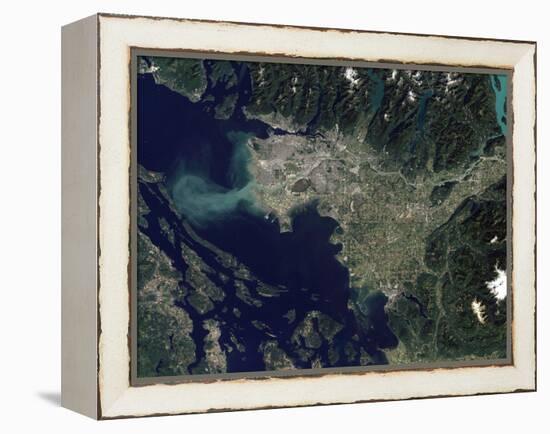 Satellite View of the Frasier River, British Columbia, Canada-Stocktrek Images-Framed Premier Image Canvas