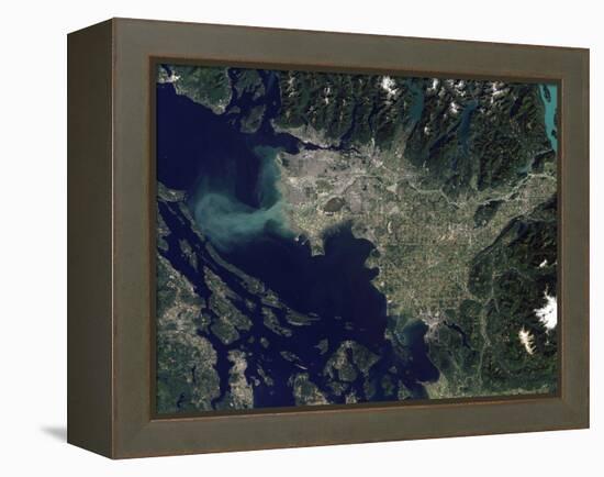 Satellite View of the Frasier River, British Columbia, Canada-Stocktrek Images-Framed Premier Image Canvas