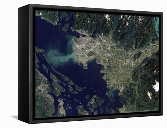 Satellite View of the Frasier River, British Columbia, Canada-Stocktrek Images-Framed Premier Image Canvas