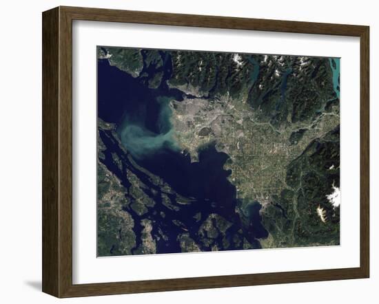 Satellite View of the Frasier River, British Columbia, Canada-Stocktrek Images-Framed Photographic Print