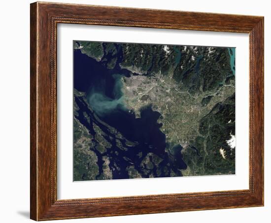 Satellite View of the Frasier River, British Columbia, Canada-Stocktrek Images-Framed Photographic Print