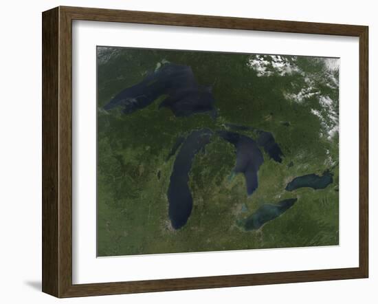 Satellite View of the Great Lakes-Stocktrek Images-Framed Photographic Print