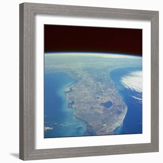 Satellite View of the Swampland around Southern Lake Okeechobee-null-Framed Photographic Print