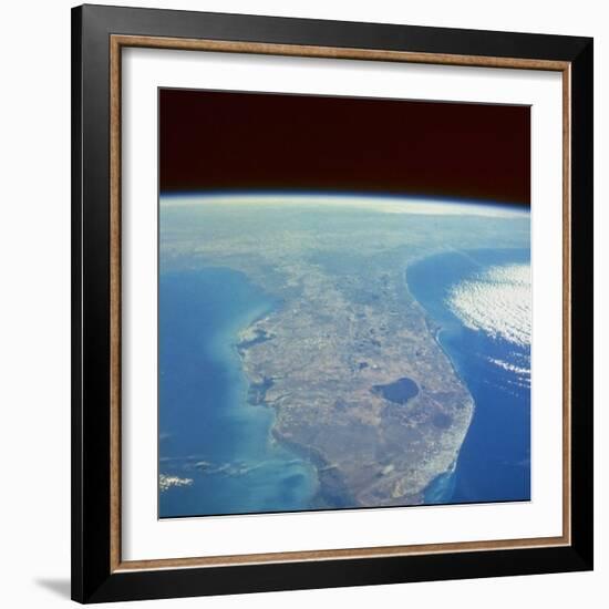 Satellite View of the Swampland around Southern Lake Okeechobee-null-Framed Photographic Print