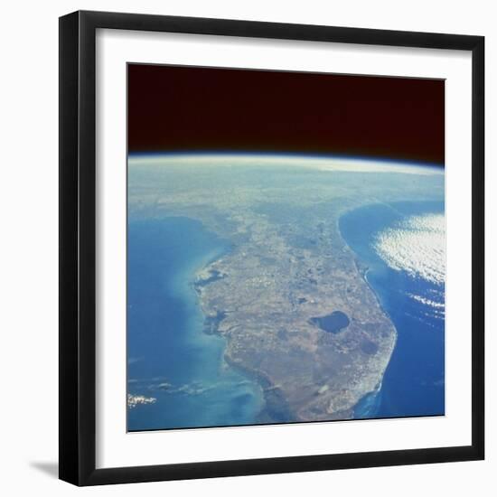 Satellite View of the Swampland around Southern Lake Okeechobee-null-Framed Photographic Print