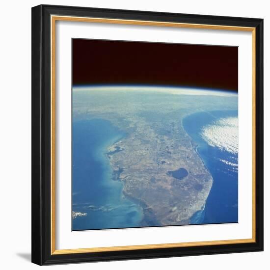 Satellite View of the Swampland around Southern Lake Okeechobee-null-Framed Photographic Print