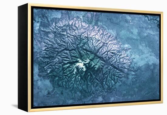 Satellite view of Volcanic mountain, Boqueron Department, Paraguay-null-Framed Premier Image Canvas