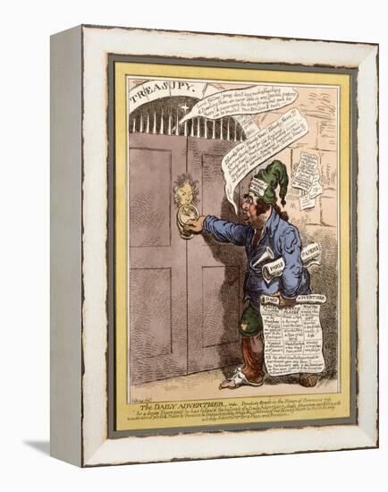 Satirical Cartoon in the Daily Advertiser regarding Dundas' Speech in the House of Commons, 1797-James Gillray-Framed Premier Image Canvas