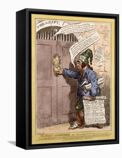 Satirical Cartoon in the Daily Advertiser regarding Dundas' Speech in the House of Commons, 1797-James Gillray-Framed Premier Image Canvas