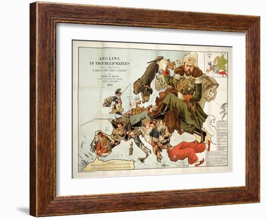 Satirical Map - A Serio-Comic Map of Europe-Fred W Rose-Framed Giclee Print