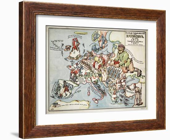 Satirical Map - Compact Overview of European Spring, 191-Lucas Gräfe-Framed Giclee Print