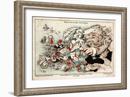 Satirical Map - Das Heutige Europa, Today's Europe-null-Framed Giclee Print