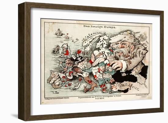 Satirical Map - Das Heutige Europa, Today's Europe-null-Framed Giclee Print