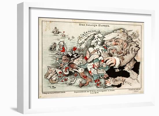 Satirical Map - Das Heutige Europa, Today's Europe-null-Framed Giclee Print
