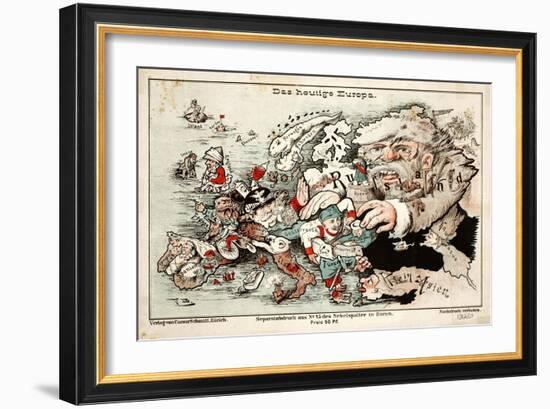 Satirical Map - Das Heutige Europa, Today's Europe-null-Framed Giclee Print