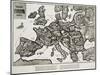 Satirical Map - Europe in the World War 1914-E. Zimmerman-Mounted Giclee Print