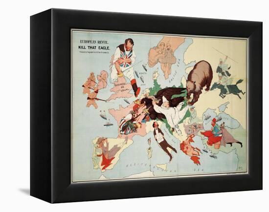 Satirical Map - European Revue - Kill That Eagle-null-Framed Premier Image Canvas