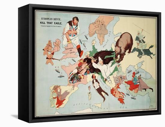 Satirical Map - European Revue - Kill That Eagle-null-Framed Premier Image Canvas