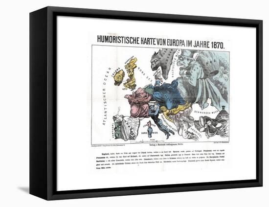 Satirical Map - Humoristische Karte Von Europa Im Jahre 1870-null-Framed Premier Image Canvas