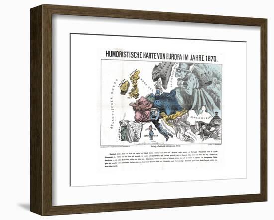 Satirical Map - Humoristische Karte Von Europa Im Jahre 1870-null-Framed Giclee Print