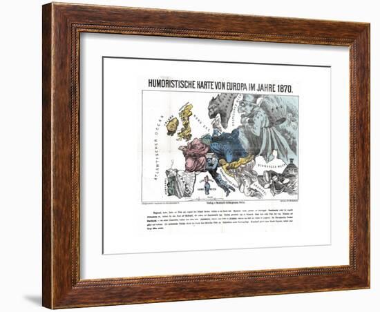 Satirical Map - Humoristische Karte Von Europa Im Jahre 1870-null-Framed Giclee Print