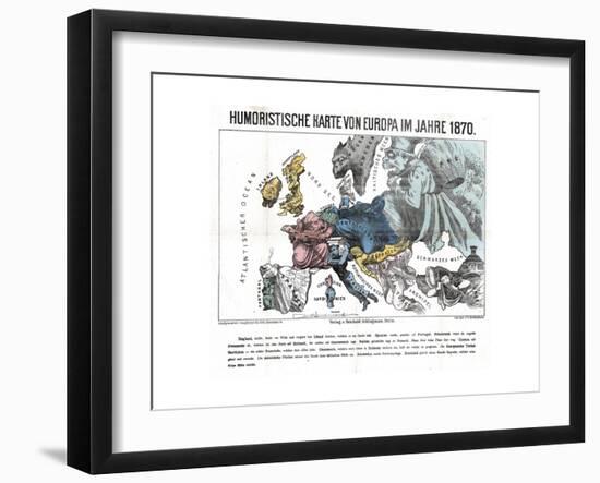 Satirical Map - Humoristische Karte Von Europa Im Jahre 1870-null-Framed Giclee Print