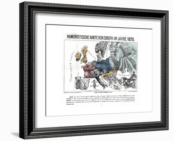 Satirical Map - Humoristische Karte Von Europa Im Jahre 1870-null-Framed Giclee Print