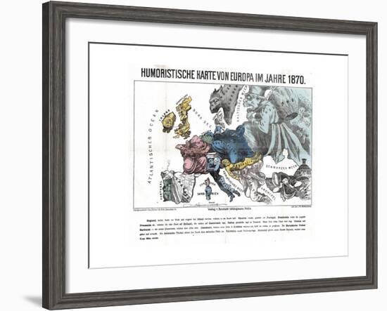 Satirical Map - Humoristische Karte Von Europa Im Jahre 1870-null-Framed Giclee Print