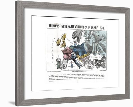 Satirical Map - Humoristische Karte Von Europa Im Jahre 1870-null-Framed Giclee Print