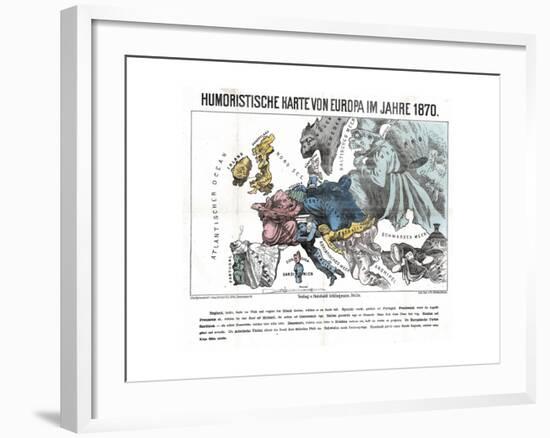 Satirical Map - Humoristische Karte Von Europa Im Jahre 1870-null-Framed Giclee Print