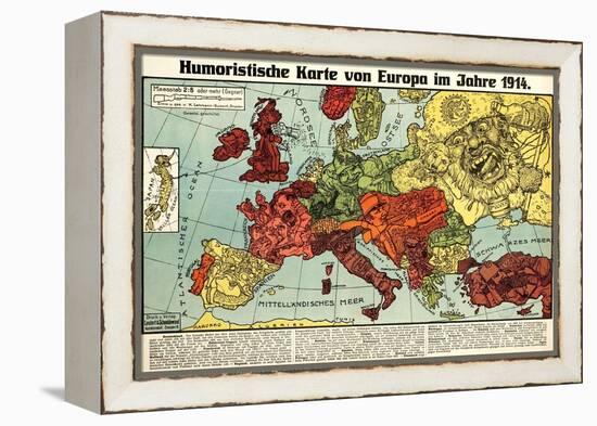 Satirical Map - Humoristische Karte Von Europa Im Jahre 1914-K. Lehmann-Dumont-Framed Premier Image Canvas