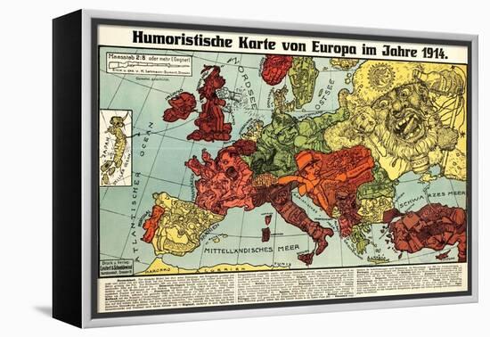 Satirical Map - Humoristische Karte Von Europa Im Jahre 1914-K. Lehmann-Dumont-Framed Premier Image Canvas