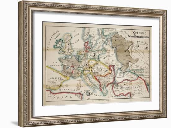 Satirical Map - Komische Karte des Kriegsschauplatzes-null-Framed Giclee Print