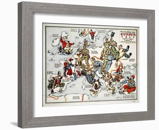 Satirical Map - Summer Review of Europe, 1915-Lucas Gräfe-Framed Giclee Print