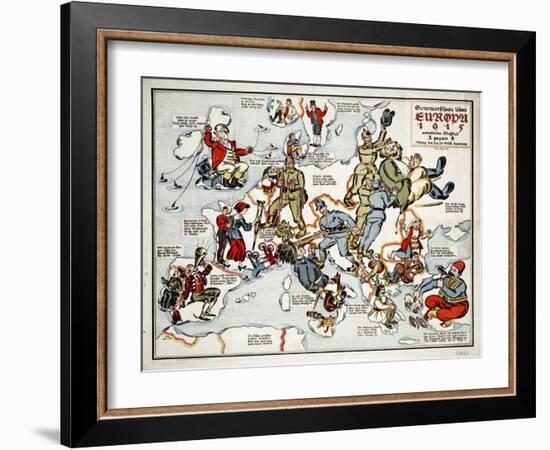 Satirical Map - Summer Review of Europe, 1915-Lucas Gräfe-Framed Giclee Print